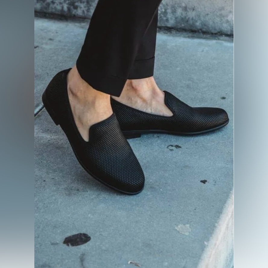 Duke + Dexter Pyramid Black Embossed Loafer Handmade England — image 2 of 8